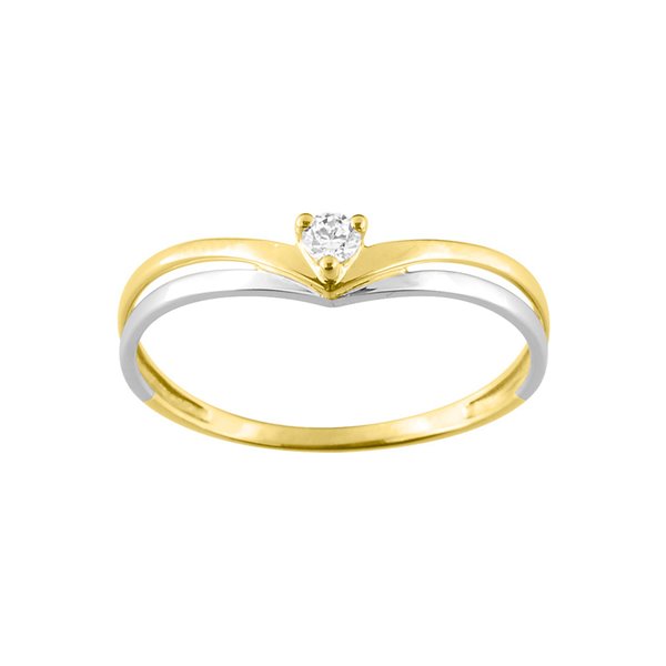 Bague oxyde(s) de zirconium Or Jaune 375 rhodiée