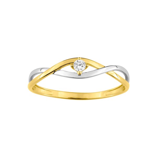 Bague oxyde(s) de zirconium Or Jaune 375 rhodiée