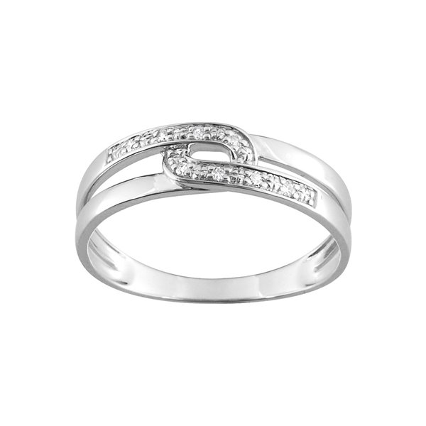 Bague oxyde(s) de zirconium Or Blanc 375