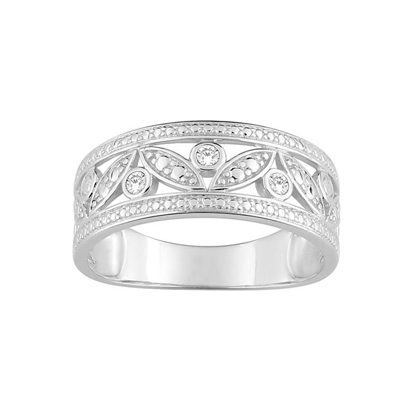 Bague oxyde(s) de zirconium Or Blanc 375