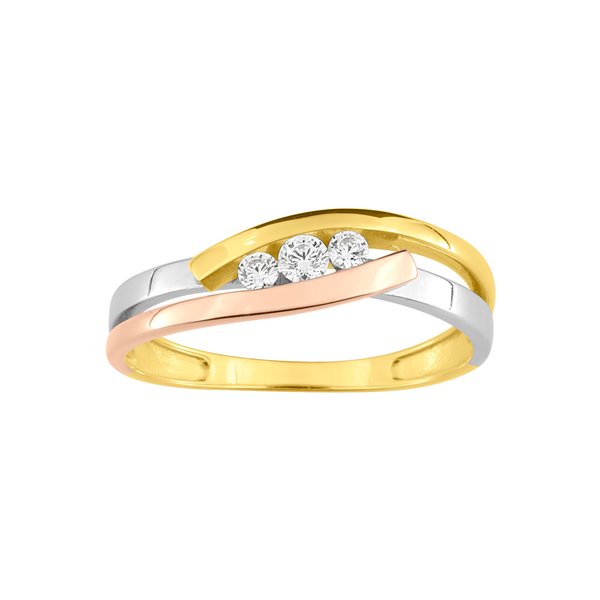 Bague oxyde(s) de zirconium Or Jaune 375 rhodiée