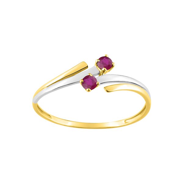 Bague rubis Or Jaune 375 rhodiée