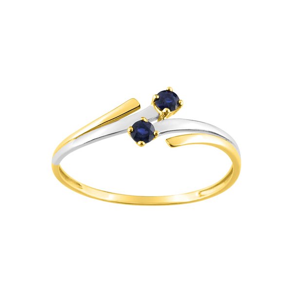 Bague saphir Or Jaune 375 rhodiée