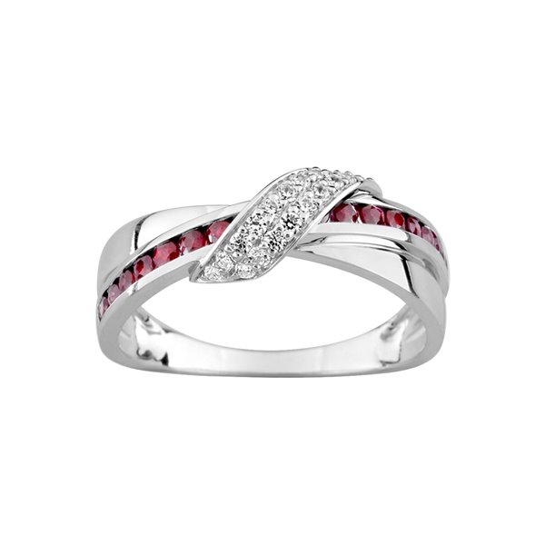 Bague rubis oxyde(s) de zirconium Or Blanc 375