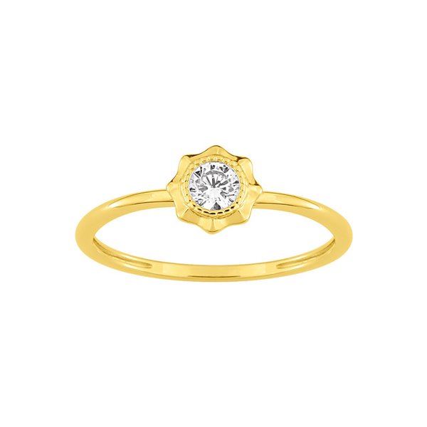 Bague oxyde(s) de zirconium Or Jaune 375