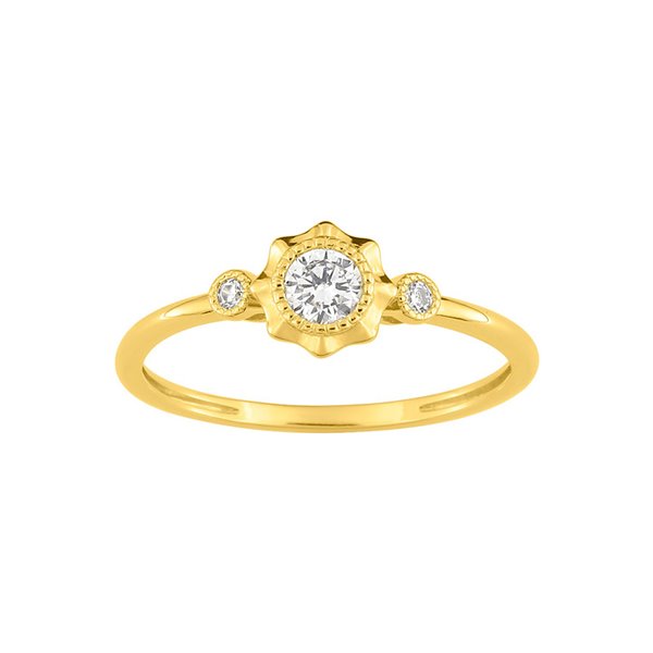 Bague oxyde(s) de zirconium Or Jaune 375