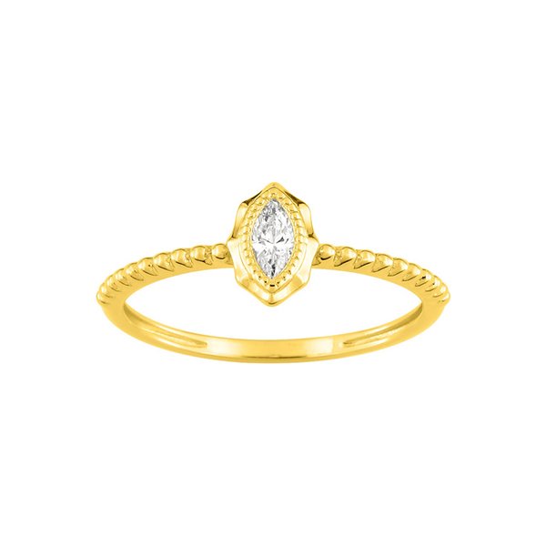 Bague oxyde(s) de zirconium Or Jaune 375