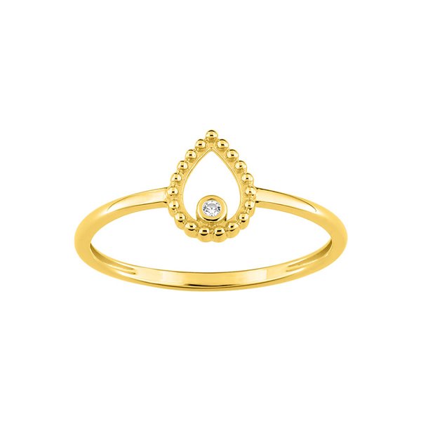 Bague oxyde(s) de zirconium Or Jaune 375