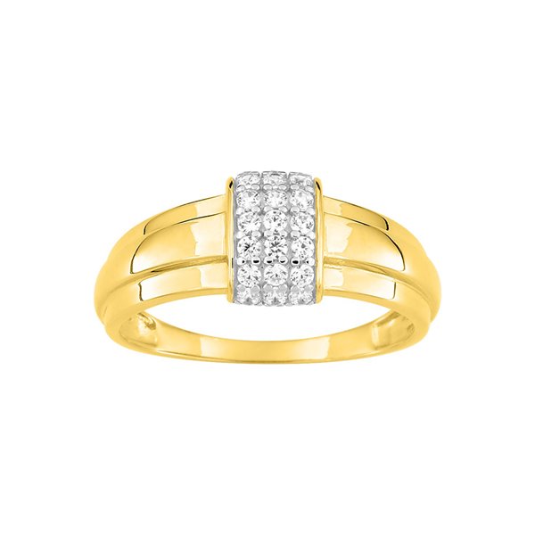 Bague oxyde(s) de zirconium Or Jaune 375 rhodiée