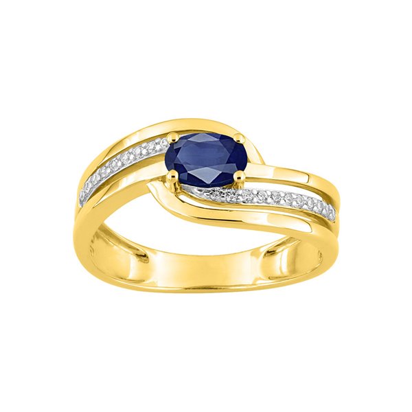 Bague saphir oxyde(s) de zirconium Or Jaune 375 rhodiée