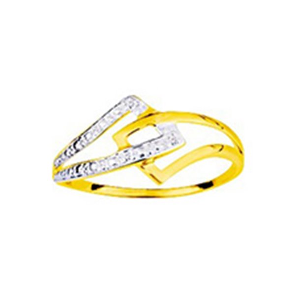 Bague diamant 0.01ct Or Jaune 375 rhodiée