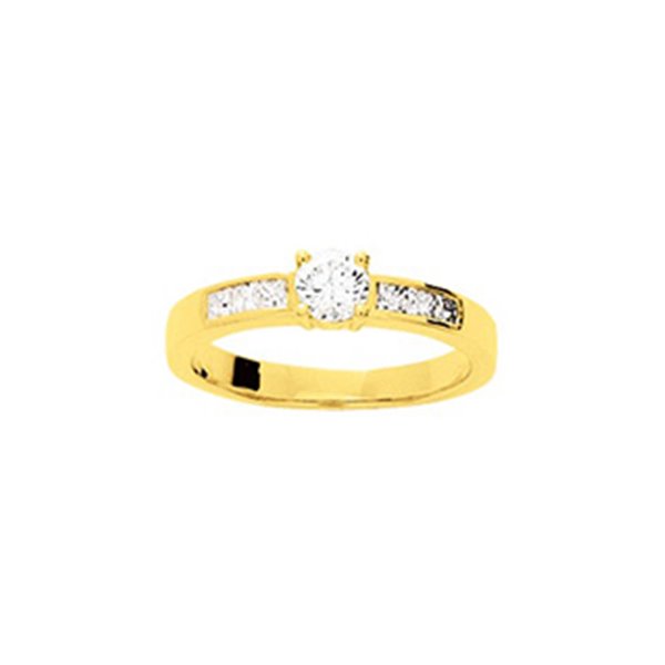 Bague oxyde(s) de zirconium Or Jaune 375