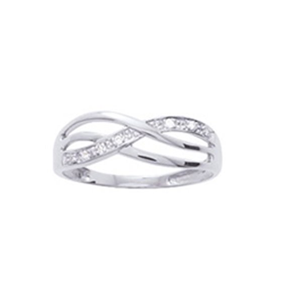 Bague oxyde(s) de zirconium Or Blanc 375