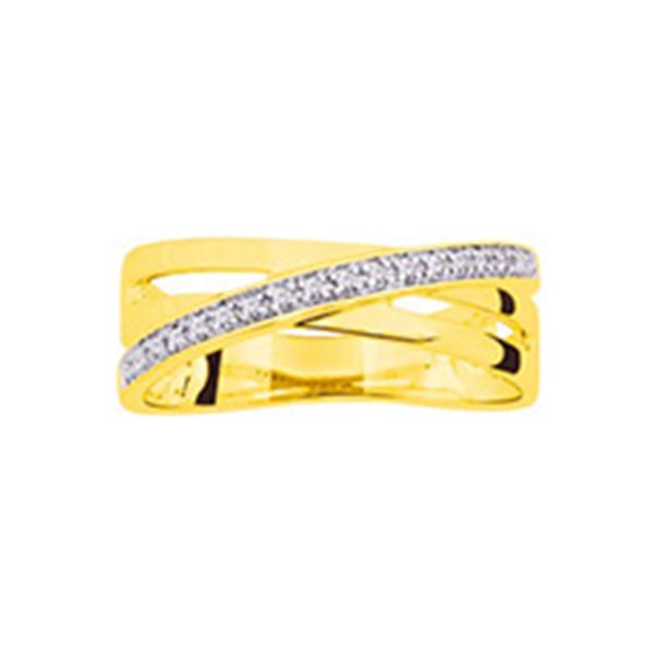 Bague oxyde(s) de zirconium Or Jaune 375 rhodiée