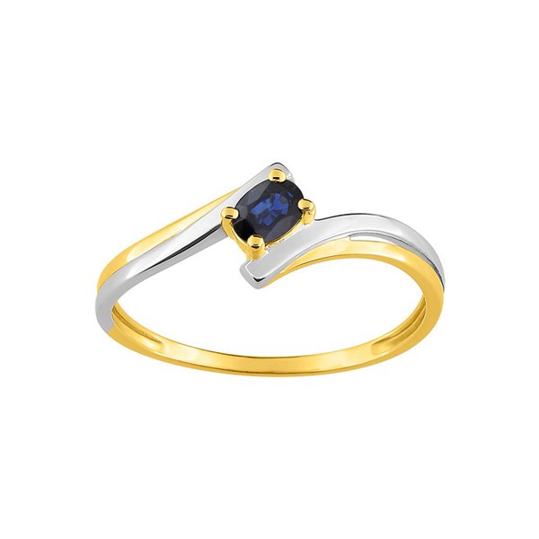 Bague saphir Or Jaune 375 rhodiée