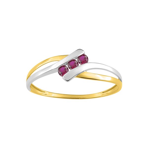 Bague rubis Or Jaune 375 rhodiée