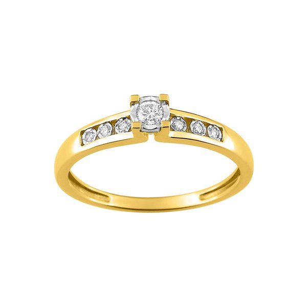 Bague diamant 0.07ct Or Jaune 375 rhodiée