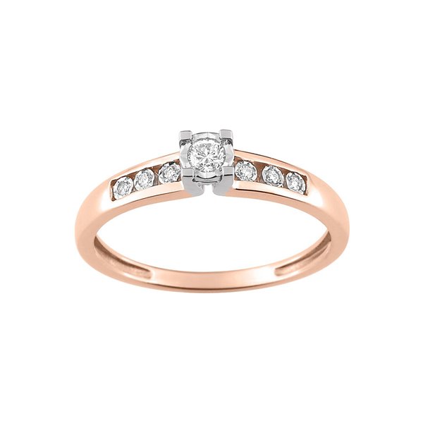 Bague diamant 0.07ct Or Rose 375