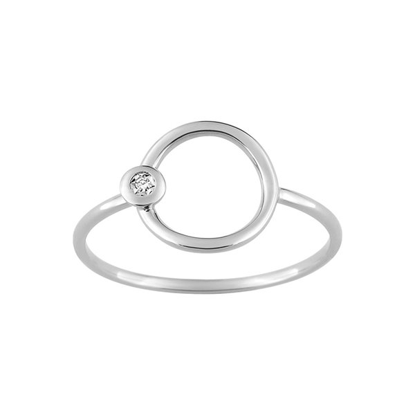 Bague diamant 0.01ct Or Blanc 375