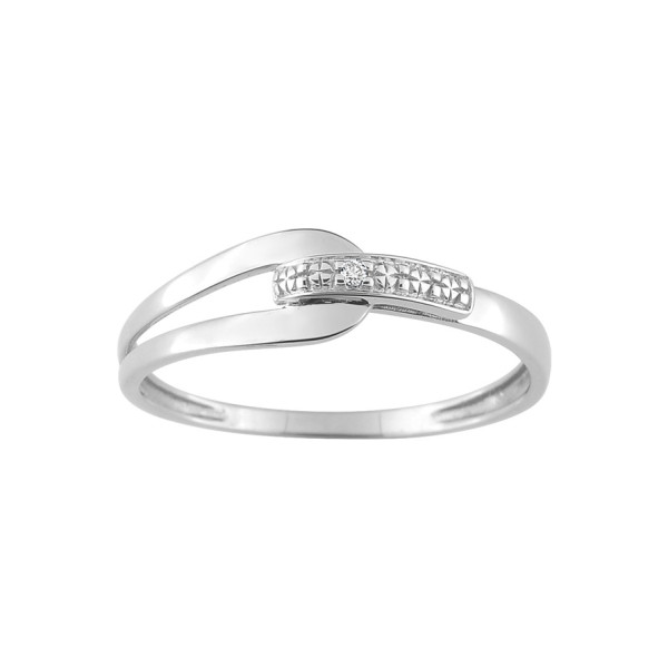 Bague diamant 0.01ct Or Blanc 375