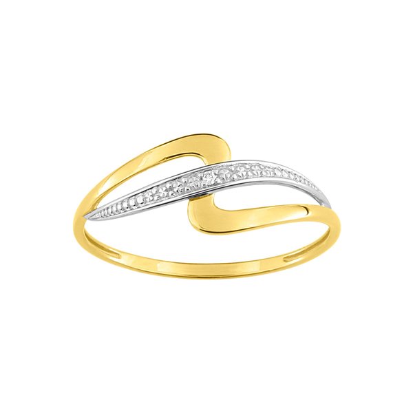 Bague diamant 0.01ct GHP2P3 Or Jaune 375 rhodiée