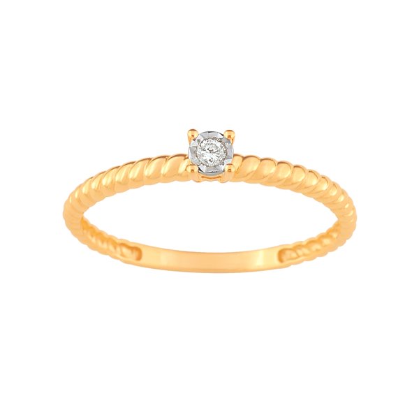 Bague diamant 0.03ct Or Jaune 375 bicolore