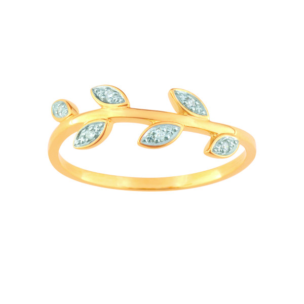 Bague diamant 0.03ct Or Jaune 375 rhodiée