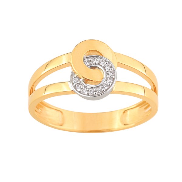 Bague oxyde(s) de zirconium Or Jaune 375 bicolore