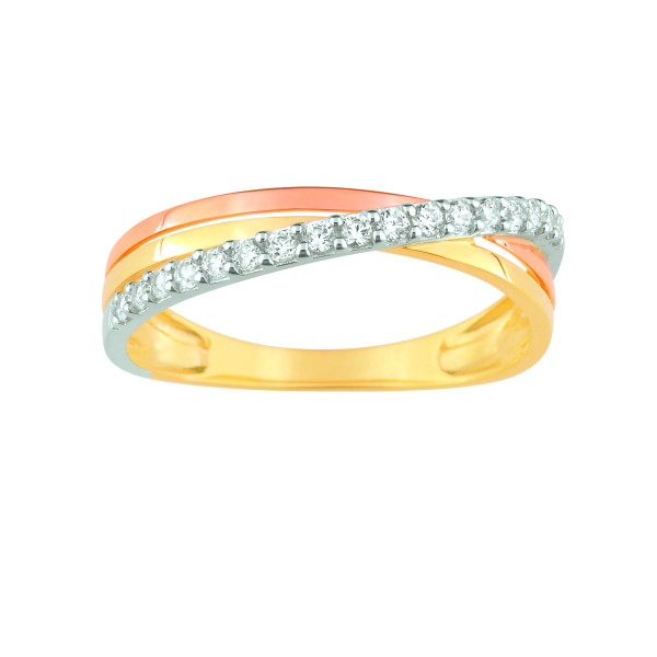 Bague oxyde(s) de zirconium Or Jaune 375 bicolore R