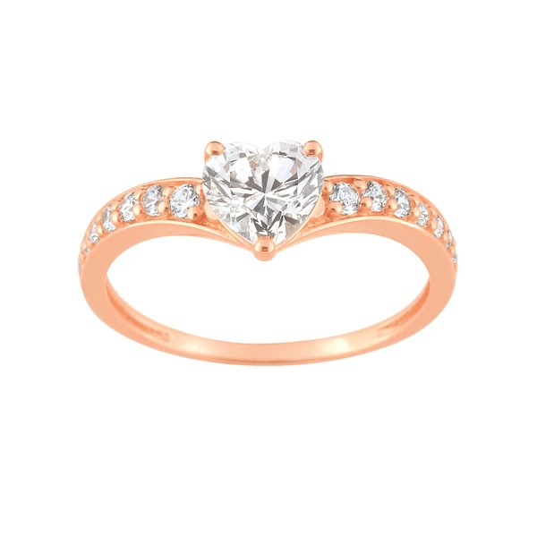 Bague oxyde(s) de zirconium Or Rose 375