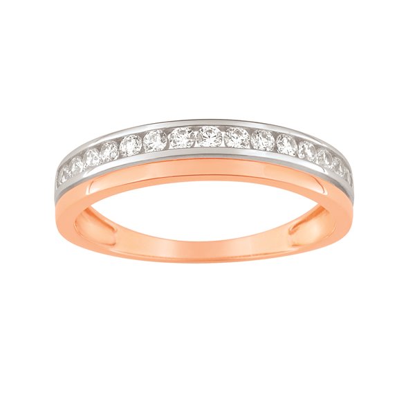 Bague oxyde(s) de zirconium Or Rose et Blanc Or 375