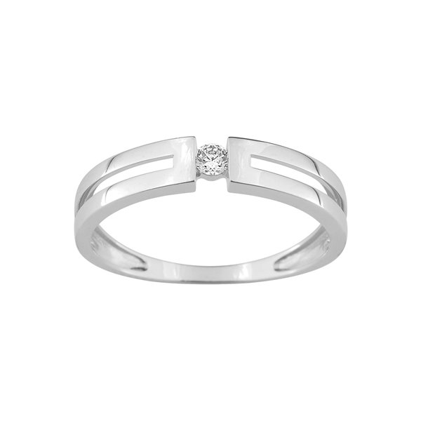 Bague oxyde(s) de zirconium Or Blanc 375