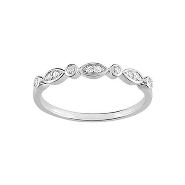 Alliance vintage 10 diamants 0.10ct Or Blanc 750