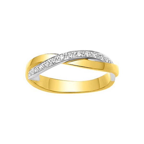 Alliance croisée 13 diamant 0.12ct Or Jaune et blanc Or 750