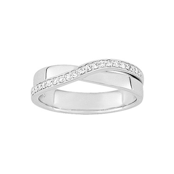 Alliance croisée 21 diamant 0.13ct Or Blanc 750