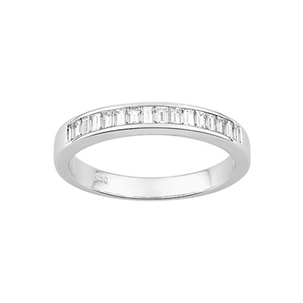 Alliance Demi-Rêve diamants baguettes 0.40ct en Or Blanc 375