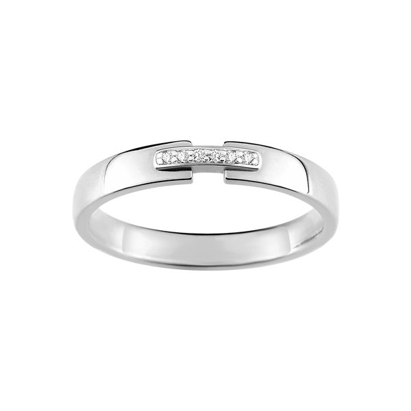 Alliance moderne 6 diamant 0.02ct Or Blanc 375