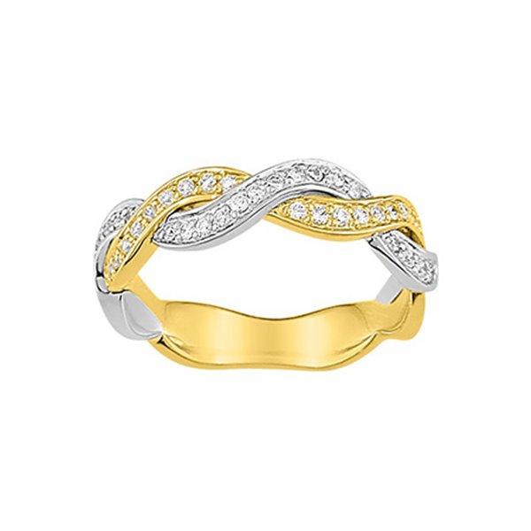 Alliance moderne 39 diamants 0.23ct Or Jaune et Blanc Or 375