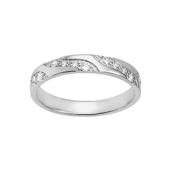 Alliance moderne 14 diamant 0.176ct Or Blanc 375