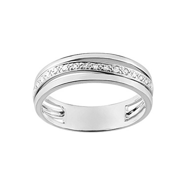 Alliance moderne 16 diamant 0.08ct Or Blanc 375