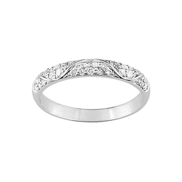 Alliance moderne motif.vague 37 diamant 0.25ct Or Blanc 375