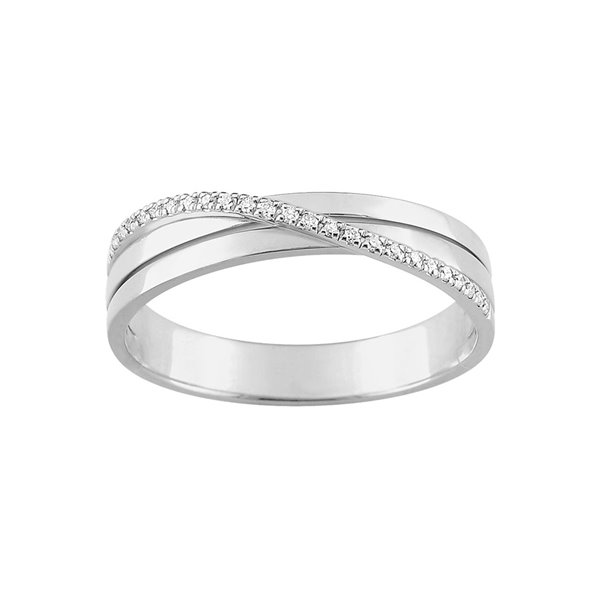 Alliance moderne 25 diamant 0.075ct Or Blanc 375