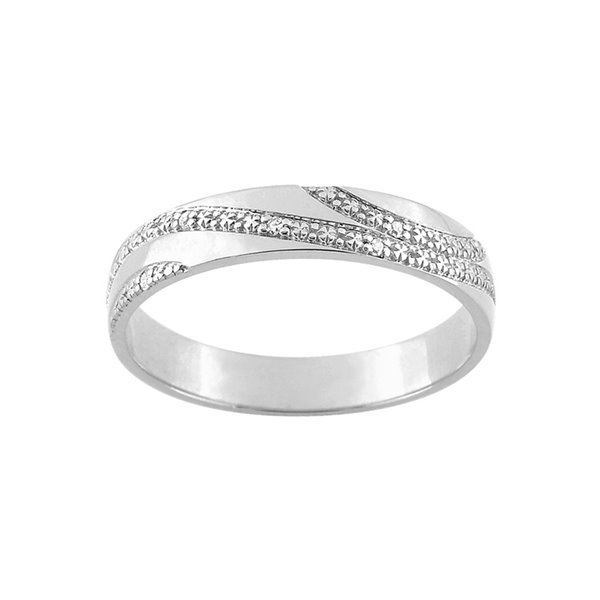 Alliance moderne 5 diamant 0.015ct Or Blanc 375