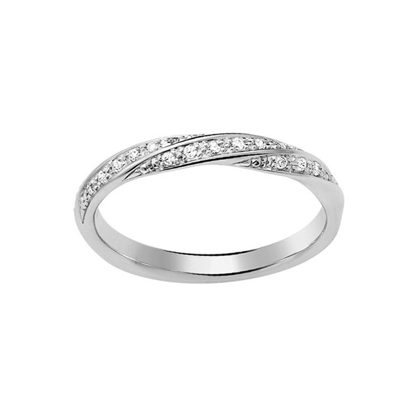 Alliance moderne 20 diamant 0.10ct Or Blanc 375