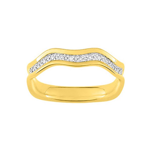 Alliance.grain 14 diamant 0.08ct Or Jaune 375 rhodiée