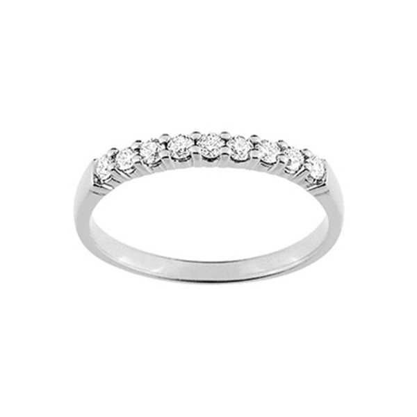 Alliance classique 9 diamants 0.24ct Or Blanc 375