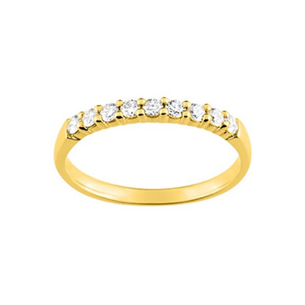 Alliance classique 9 diamants 0.24ct Or Jaune 375