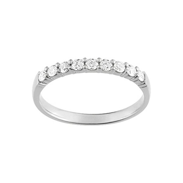 Alliance classique 9 diamants 0.30ct Or Blanc 375