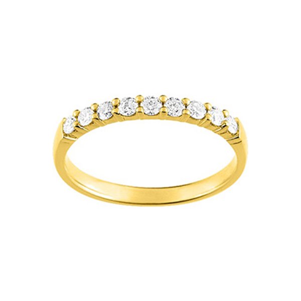 Alliance classique 9 diamants 0.30ct Or Jaune 375