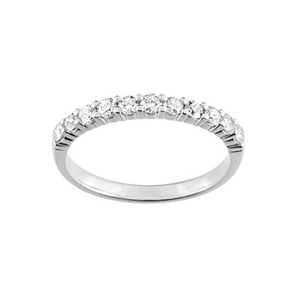 Alliance classique 11 diamants 0.40ct Or Blanc 375